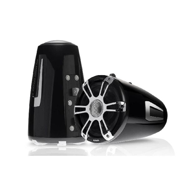 8.8" 330 Watt Coaxial Wake Tower Sports Chrome Marine Speakers with LEDs