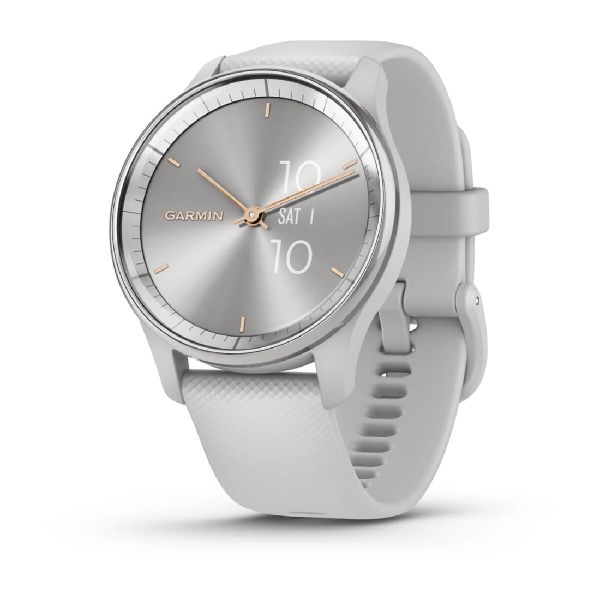 vívomove® Trend Gris Brume - Contour Acier Inox. Argent, Boîtier Gris et Bracelet Silicone Gris