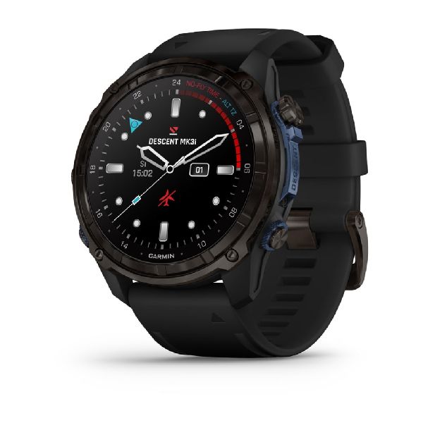 Descent™ Mk3i – 51 mm - Carbon Gray DLC Titanium with Black Silicone Band