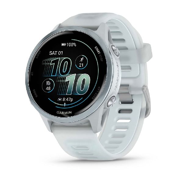 Forerunner® 570 - 42mm - Aluminium bleu ciel avec bracelet blanc translucide/bleu ciel