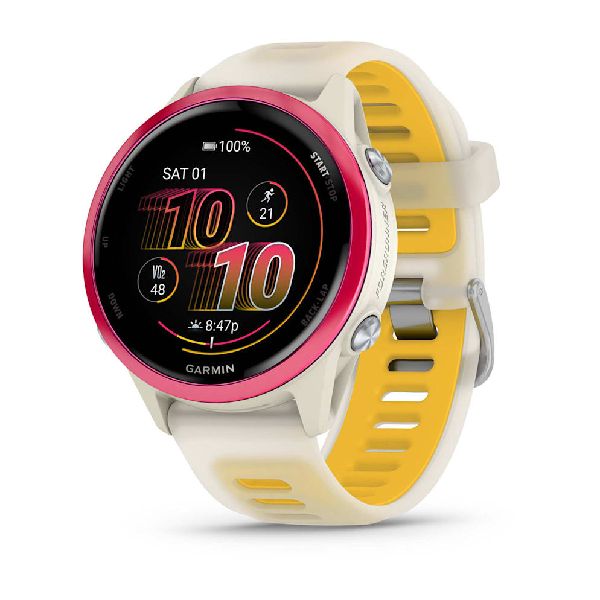 Forerunner® 570 - 42mm - Aluminium rose avec bracelet ivoire translucide/orange