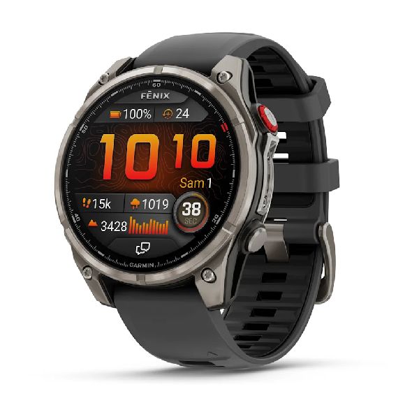 fenix® 8 Pro – 47 mm, AMOLED Sapphire, Titanium with Graphite/Black Silicone Band