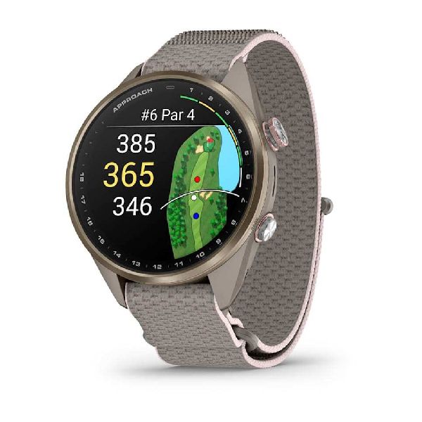 Approach® S72 - 43mm - Soft Gold/Blush Pink Titanium Bezel with French Gray/Blush Pink ComfortFit