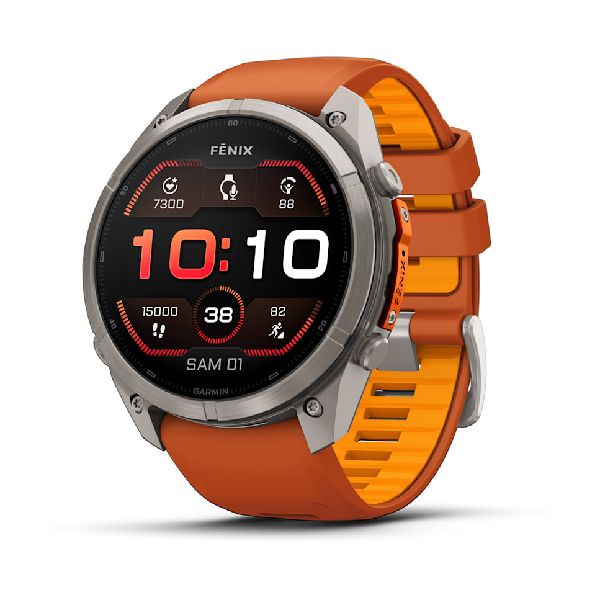 fenix® 9 Pro - 51mm - Titanium with Autumn Orange/Spark Orange Silicone Band