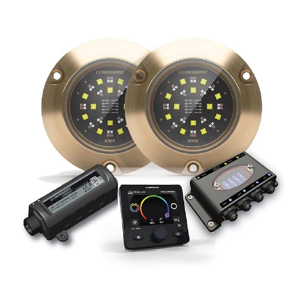 SMX154 Underwater Surface Mount Set - 2x RGBW Lights, hub-EOS-LUX Command Center, display