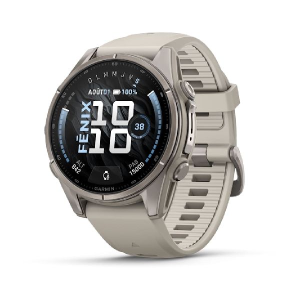 fenix® 9 - 43mm - Titanium with Fog Gray Silicone Band