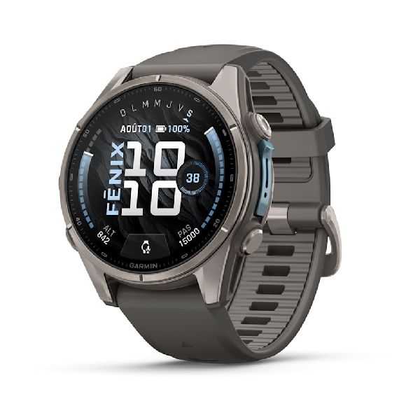 fenix® 9 - 43mm - Titanium with Pebble Gray Silicone Band