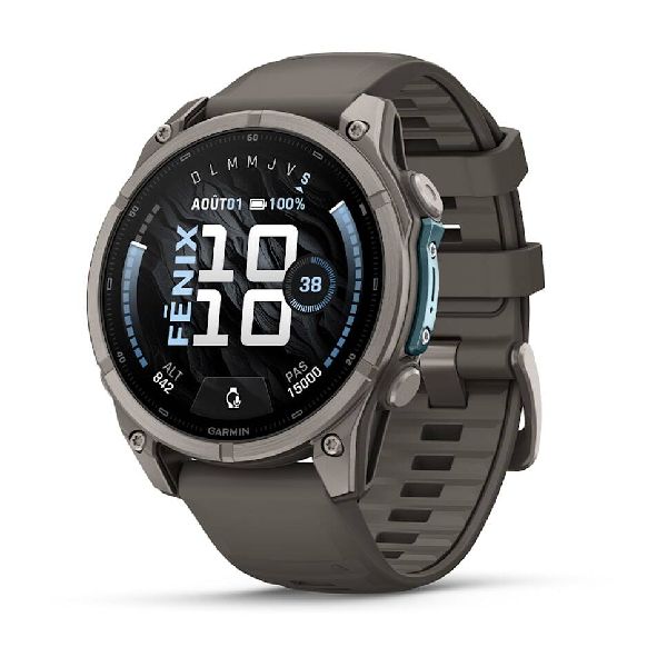 fenix® 9 - 47mm - Titanium with Pebble Gray Silicone Band