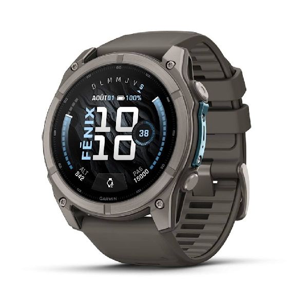 fenix® 9 - 51mm - Titanium with Pebble Gray Silicone Band