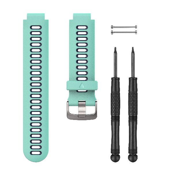 Bracelet ForeRunner® 230/235/630/735XT Silicone Bleu Givré/Noir Bande Argent