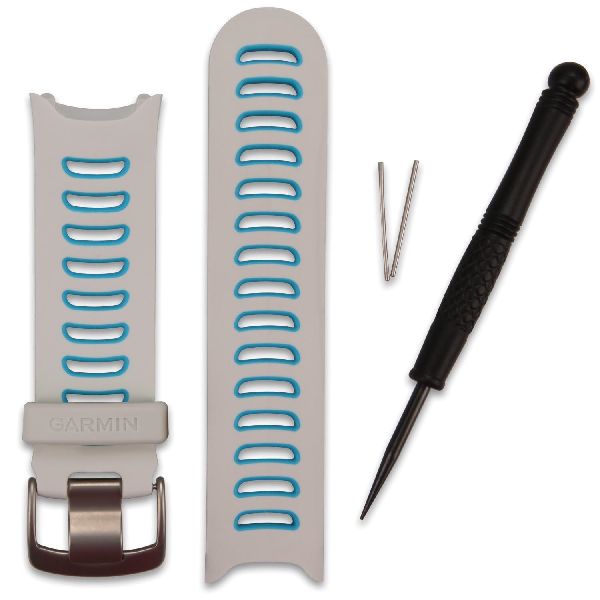 Bracelet de Montre ForeRunner® 610 - Silicone Blanc/Bleu avec Fermeture Argent