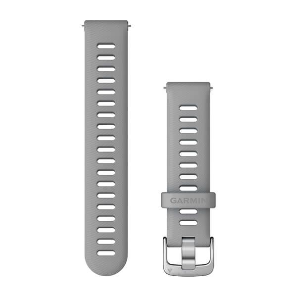 Quick Release Bands (18 mm) - Powder Gray Silicone with Silver Hardware - 175 mm