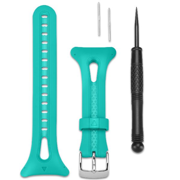 ForeRunner® 10/15 Watch Band - Silicone Teal Small with Silver Hardware