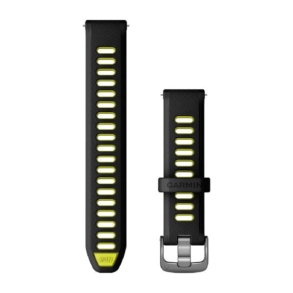 Quick Release Bands (18 mm) - Black/Amp Yellow Silicone with Slate Hardware - 180 mm