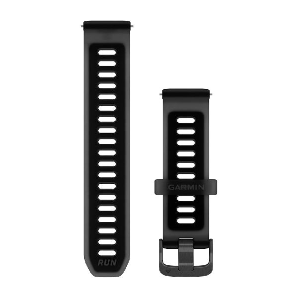 Quick Release Bands (20 mm) - Translucent Black/Black Silicone with Slate Hardware