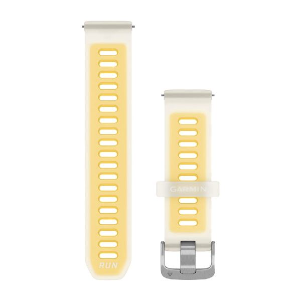 Quick Release Bands (20 mm) - Translucent Bone/Mango Silicone with Silver Hardware