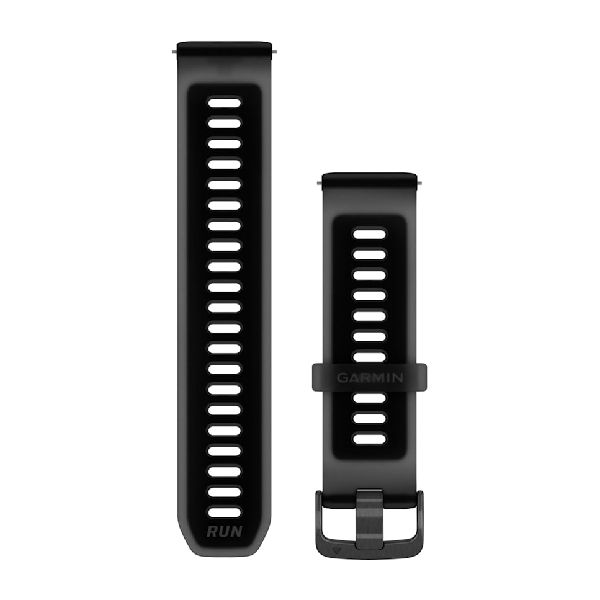 Quick Release Bands (22 mm) - Translucent Black/Black Silicone with Slate Hardware