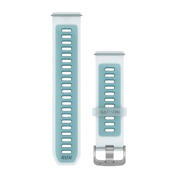Quick Release Bands (22 mm) - Translucent Whitestone/Turquoise Silicone with Silver Hardware