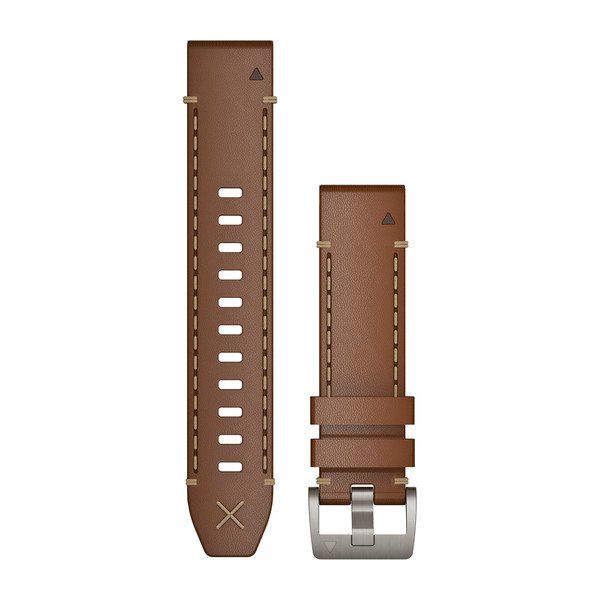 QuickFit® 22 Watch Bands - Italian Vacchetta Leather with Silver Hardware - 228 mm