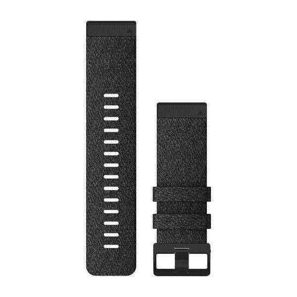 QuickFit® 26 Watch Bands - Heathered Black Nylon with Black Hardware - 221 mm