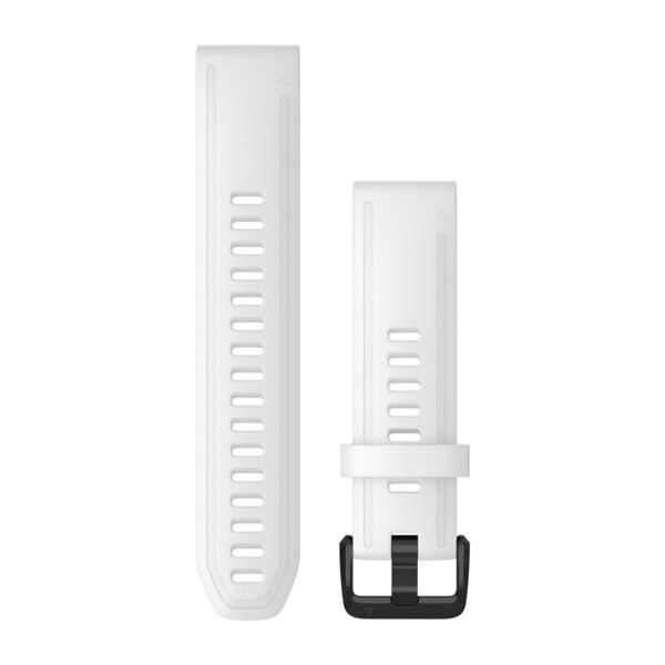 QuickFit® 20 Watch Bands - White Silicone with Black Hardware - 194 mm