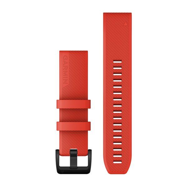 QuickFit® 22 Watch Bands - Red laser Silicone with Black Hardware - 218 mm