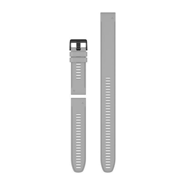 QuickFit® 26 Watch Bands - Powder Gray Silicone with Black Hardware - (3-piece) 354 mm