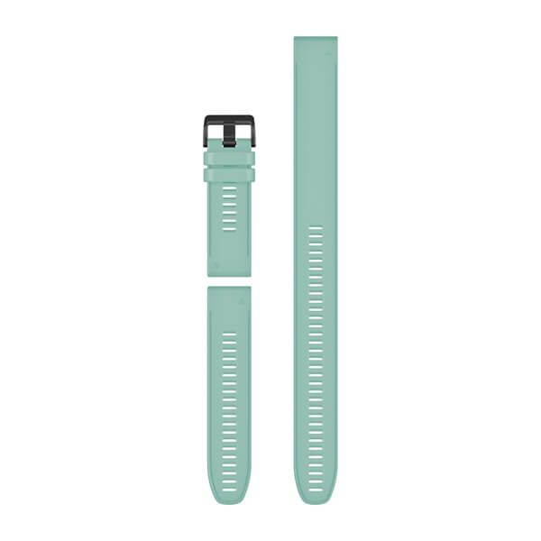 Bracelets de montre QuickFit® 26 - Silicone Vert menthe avec Fermeture Noir - (3 pièces) 354 mm