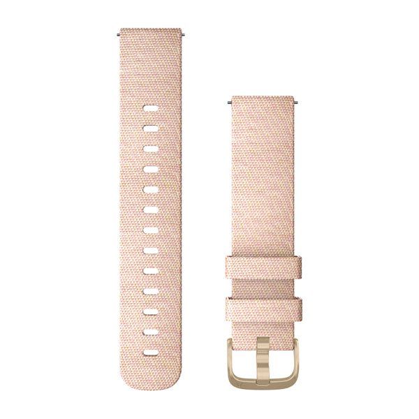 Quick Release Bands (20 mm) - Blush Pink Woven Nylon with Light Gold Hardware - 190 mm