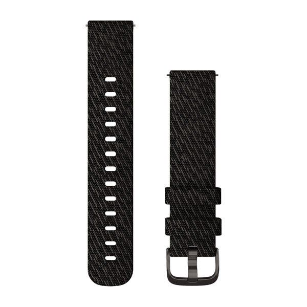 Quick Release Bands (20 mm) - Black Pepper Woven Nylon with Slate Hardware - 190 mm