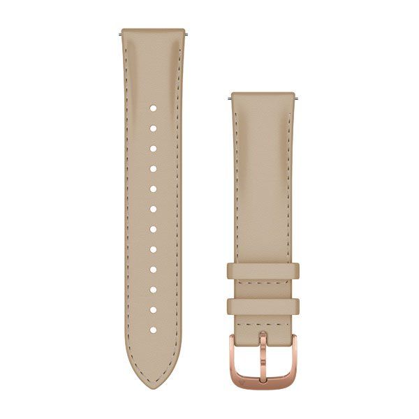 Quick Release Bands (20 mm) - Light Sand Italian Leather with Rose Gold Hardware - 190 mm