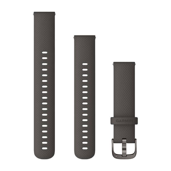 Quick Release Bands (18 mm) - Graphite Silicone with Slate Hardware