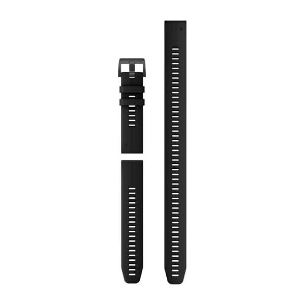 QuickFit® 22 Watch Bands - Black Silicone with Black Hardware - (3-piece) 358 mm
