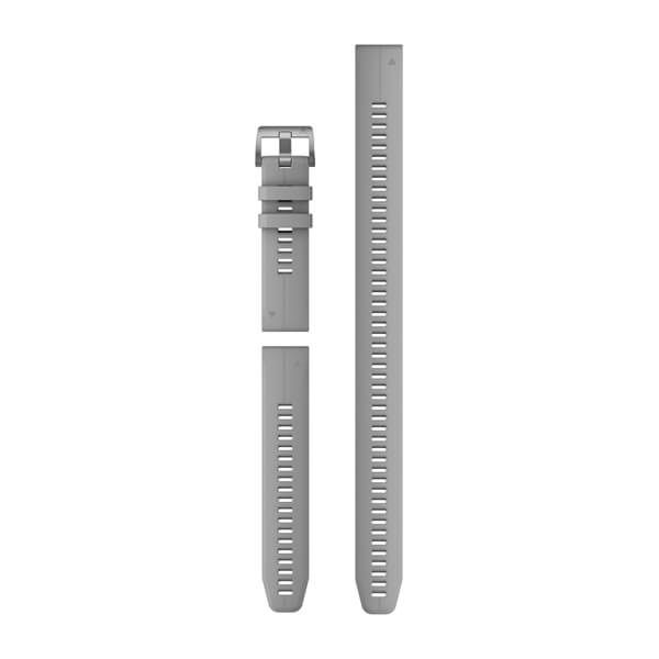 QuickFit® 22 Watch Bands - Powder Gray Silicone with Silver Hardware - (3-piece) 358 mm