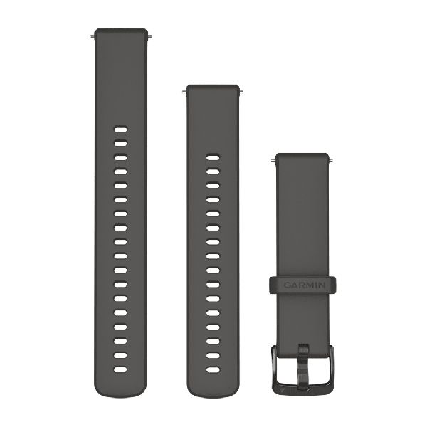 Quick Release Bands (18 mm) - Pebble Gray Silicone with Slate Hardware - 195 mm
