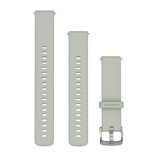 Quick Release Bands (18 mm) - Sage Gray Silicone with Slate Hardware - 195 mm