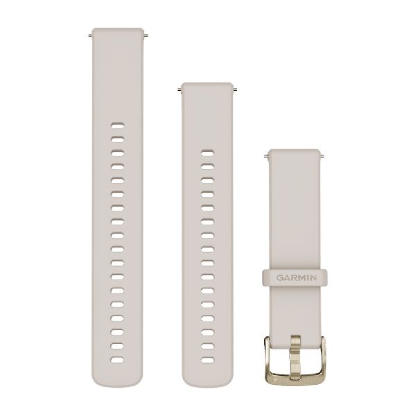 Quick Release Bands (18 mm) - Ivory Silicone with Soft Gold Hardware - 195 mm