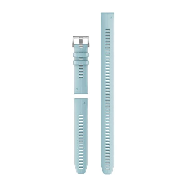 QuickFit® 22 Watch Bands - Azure Silicone with Silver Hardware - (3-piece) 358 mm