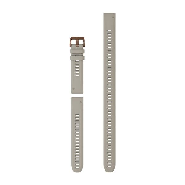 QuickFit® 20 Watch Bands - French Gray Silicone with Rose Gold Hardware - 356 mm