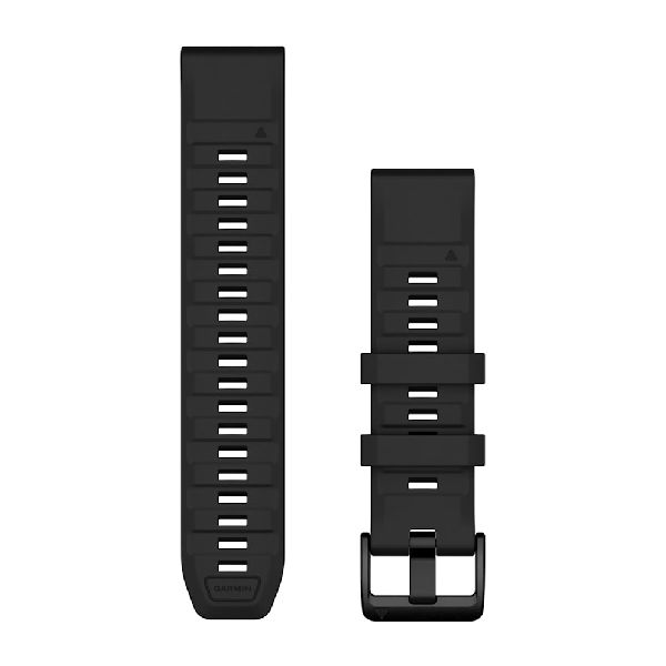 QuickFit® 22 Watch Bands - Black Silicone with Black Hardware - 219 mm