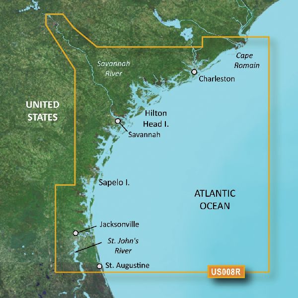 BlueChart® g3 Vision - U.S., Charleston, SC to Jacksonville, FL Chart - VUS008R