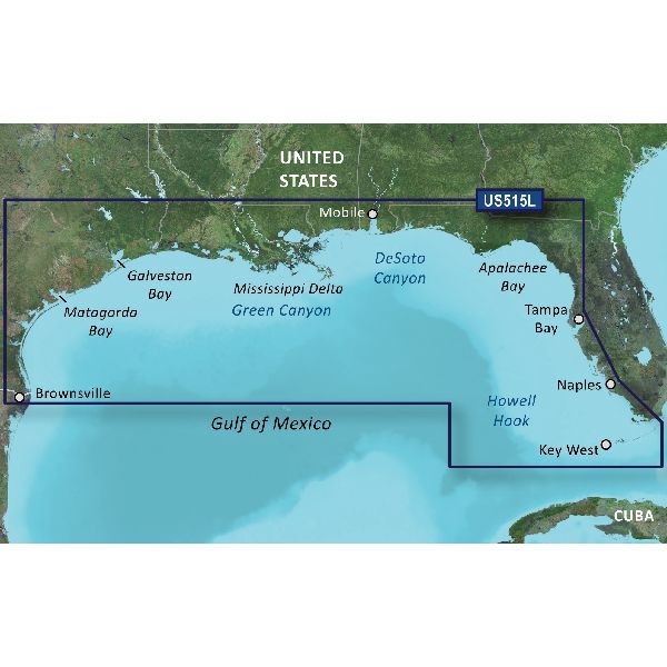 BlueChart® g3 Vision - U.S., Brownsville, TX to Key Largo, FL Charts - VCA515L