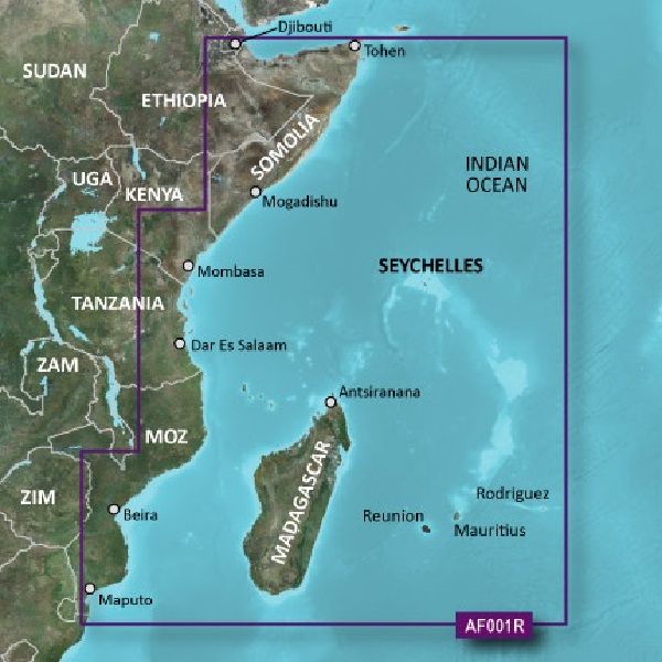 BlueChart® g3 Vision - Cartes Afrique, côtes orientales,terres intérieures- VAF001R