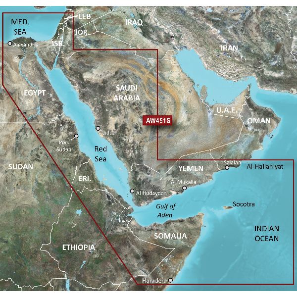 BlueChart® g3 Vision - Cartes côtières de la mer Rouge - VAW451S