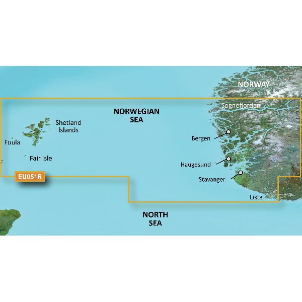 BlueChart® g3 Vision - Cartes Norvège, Lista à Sognefjorden - VEU051R
