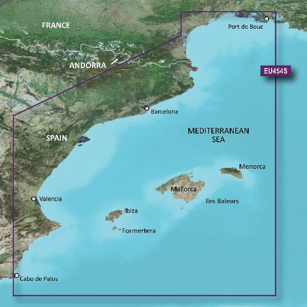 BlueChart® g3 Vision - Cartes Espagne, Barcelone et Valence - VEU454S