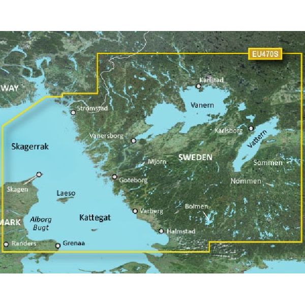 BlueChart® g3 Vision - Cartes Suède, Stromstad à Halmstad - VEU470S