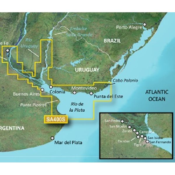 BlueChart® g3 - Cartes de l'Amérique du Sud, Rio de la Plata - HXSA400S