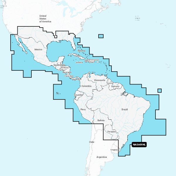 Navionics Platinum+™ - Mexique, Caraïbes jusqu'au Brésil - NPSA004L