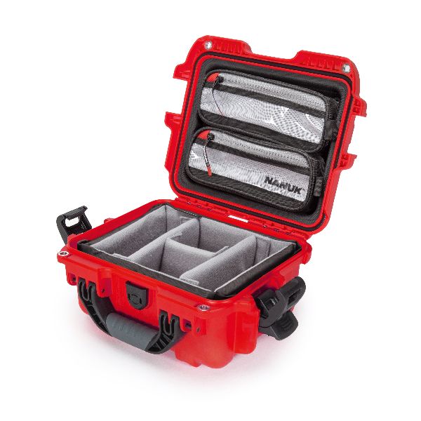 Mallette Nanuk 905 Rouge avec Fermoirs TSA PowerClaw,Bande Séparatrice et Organisateur de Couvercle